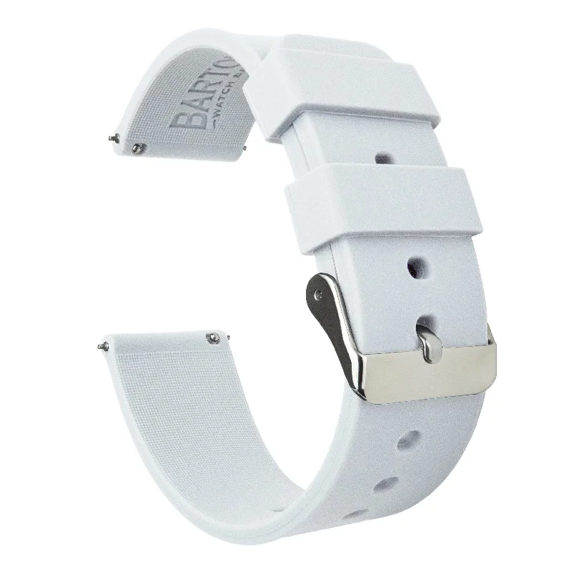 White Silicone Rubber Quick Release Watch Band