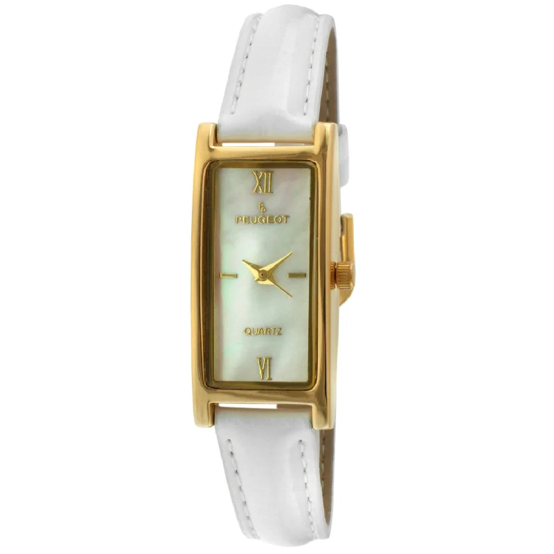 Women 35x18mm Watch Glossy White Leather Strap