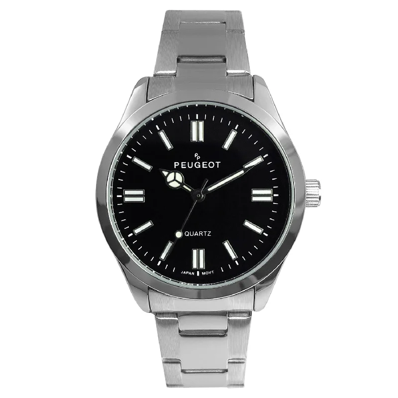 Women's 36mm Sport Watch with Black Dial and Stainless Steel Bracelet