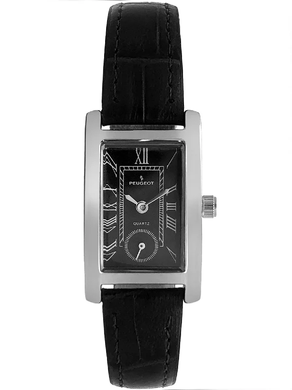 Women's Contour Tank Shape Case Black Watch with Roman Numerals