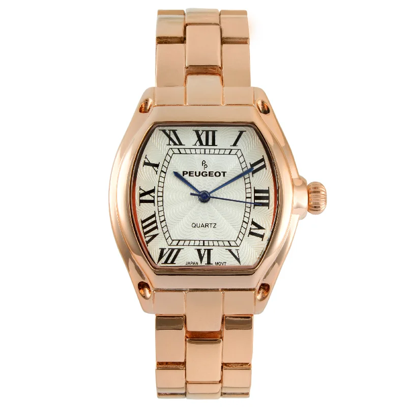 Women's Rose Gold Status Bracelet Watch 36x33mm Barrel Shape Roman Dial