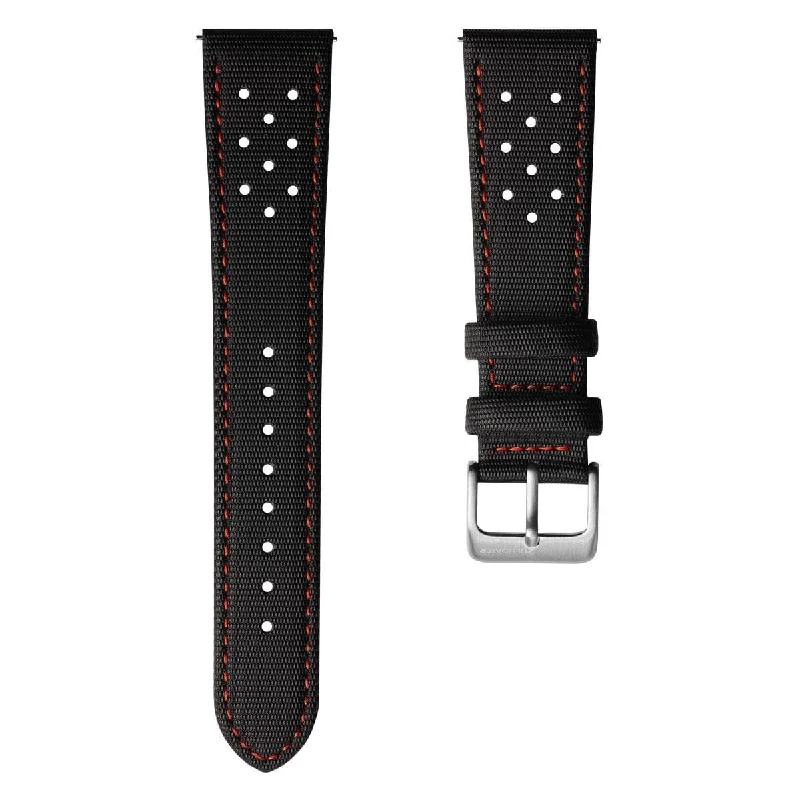 ZULUDIVER Mayday Navigator Sailcloth Padded Divers Watch Strap - Red